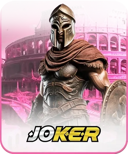 ภาพเกมสล็อต JOKER บน tunder24hr ตัวละครนักรบกลาดิเอเตอร์พร้อมฉากโคลอสเซียม เหมาะสำหรับใช้ประกอบหน้าเว็บค่ายเกม Joker และบทความเกมสล็อตออนไลน์